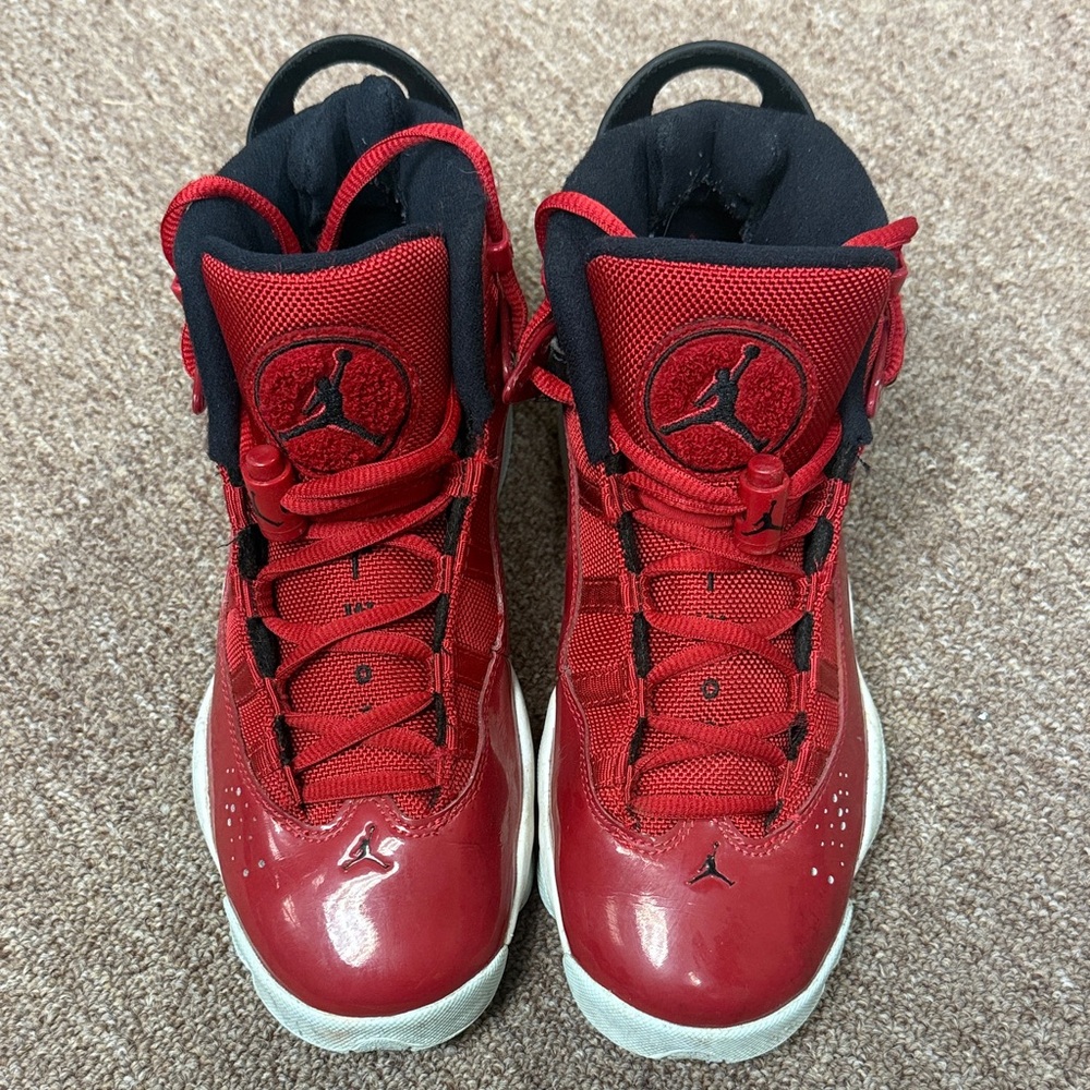 Jordan Kids Red and Black High-Top Sneakers